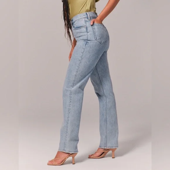 Abercrombie Curve Love Ultra High Rise 90s Straight Jean 25 - Picture 5 of 13